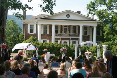 The wedding site, pre-wedding.  The bridal party is...